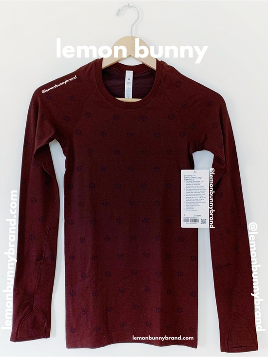 lululemon athletica Tops - lululemon Swiftly Tech Long Sleeve Shirt 2.0 Yogo Pop Cassis/Black Sz 2 New NWT